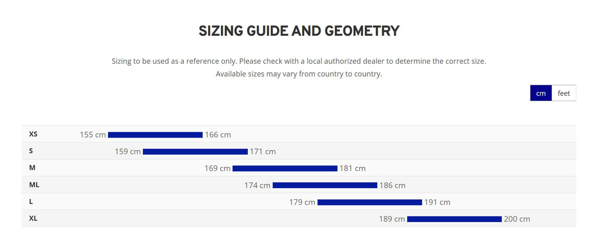 Bike sizing