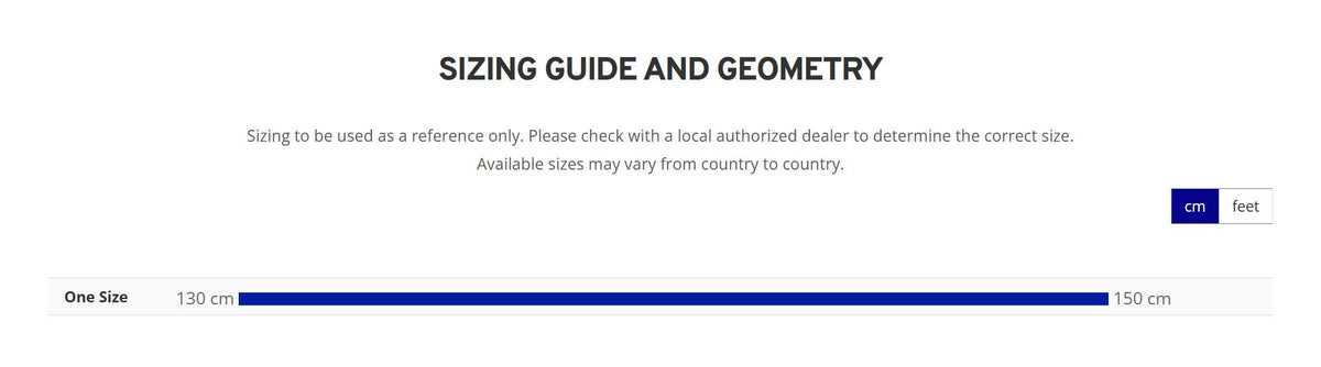 Bike sizing