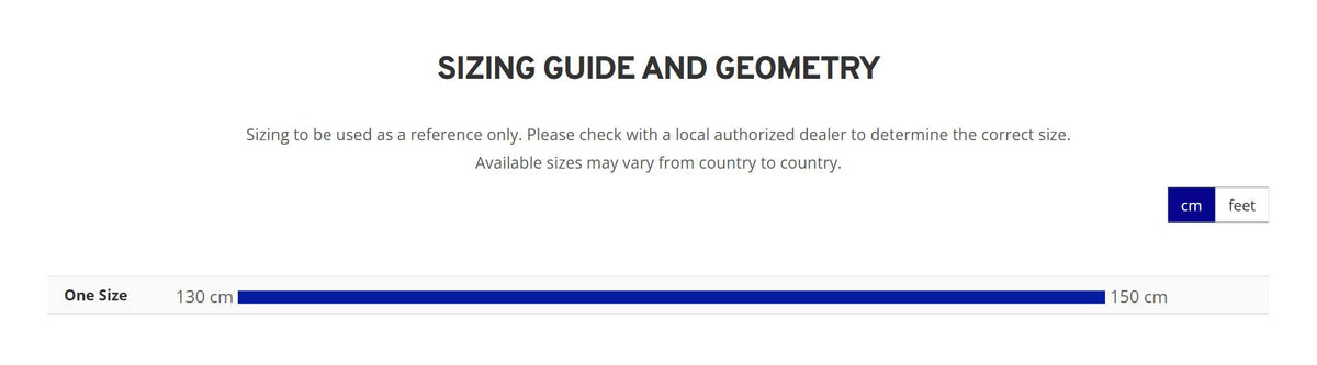 Bike sizing